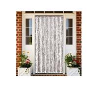 vidaXL Rideau anti-insectes en chenille 90x220 cm taupe et blanc