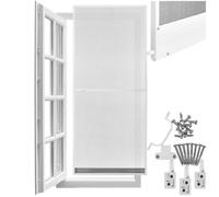 Moustiquaire - TECTAKE - Moustiquaire anti-insectes cadre en aluminium ajustable, résistant aux intempéries, 95 x 210 cm - Blanc