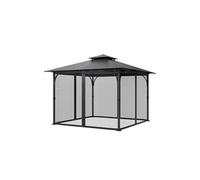 VEVOR Moustiquaire Tonnelle de 304,8x304,8x198,1 cm, Moustiquaire Gazebo Extérieur, avec Double Fermeture Éclair, Rideau de Tonnelle en Maille Anti-moucherons pour Jardin, Patio, Filet Uniquement
