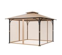 VEVOR Moustiquaire Tonnelle de 304,8x304,8x213,4 cm, Moustiquaire Gazebo Extérieur, avec Double Fermeture Éclair, Rideau de Tonnelle en Maille Anti-moucherons pour Jardin, Patio, Filet Uniquement