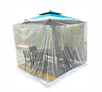 Moustiquaire universelle pour parasol de terrasse - Auvent en polyester de 0,9 x 0,9 m avec porte et corde réglable, parfaite pour protéger les parasols de jardin en plein air, idéale pour se détendre