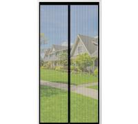 Moustiquaire Unyqoos® pour porte-fenêtre de balcon, noire, 104 x 206 cm – auto-fermant avec 36 aimants, installation facile sans perçage (avec bande velcro et punaises), adaptée aux animaux domestique