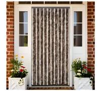 vidaXL Rideau anti-insectes Chenille beige et marron clair 100x220 cm