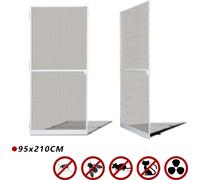 Moustiquaire VINGO, Moustiquaire de porte étanche à l'eau, cadre alu, moustiquaire en fibre de verre pour salon, fenêtre et balcon 95x210CM