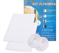 Moustiquaires pour Fenêtre 2 Paquets, Mise à Niveau Fenêtre Moustiquaire Filet 130 x 150 cm Bricolage Anti Moustique Protecteur Kit, avec 2 Rouleaux Bandes Autocollantes (20mm De Large), Blanc