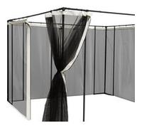 Moustiquaires pour tonnelle barnum pavillon de jardin 3 x 3 m - lot de 4 moustiquaires zippées + crochets d'attaches - polyester nylon Noir G