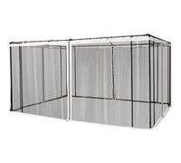 Moustiquaires pour tonnelle barnum pavillon de jardin 3 x 4 m - lot de 4 moustiquaires zippées + crochets d'attaches - polyester nylon Noir G