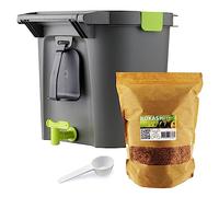 Moutta | Bokashi Confort 14 litres, composteur Organique Haut de Gamme avec compacteur et activateur de Fermentation 1kg | Kit Complet