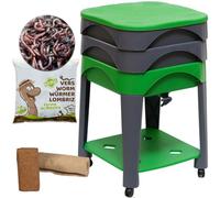 Moutta | Lombricomposteur City Worms 2 Plateaux | 500 GR de vers (≃1000 pcs)