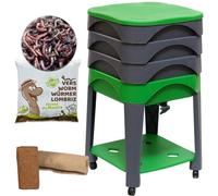 Moutta | Lombricomposteur City Worms 3 Plateaux | 500 GR de vers (≃1000 pcs)