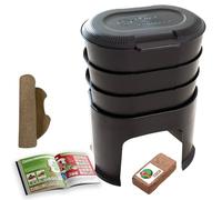 Moutta | Magic Worm Noir | Lombricomposteur de Cuisine 3 Plateaux | Kit Complet