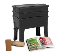 Moutta | Worm Café, Lombricomposteur 2 Plateaux I Kit Complet I Grande capacité 64 litres