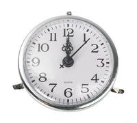Mouvement d'horloge à quartz 80 mm, pièces de rechange pour horloges murales en bois et métal, chiffres arabes pour cadran, finition dorée argentée (pile non incluse) (argent)