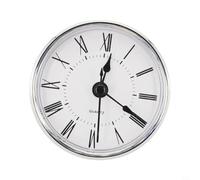 Mouvement d'horloge à quartz de 70 mm avec chiffres romains, bordure dorée ou argentée, insert d'horloge de rechange pour projets de réparation de décoration d'intérieur (D)