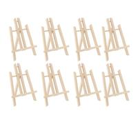 MOUYAT Lot de 8 chevalets de table en bois, chevalet de bureau portable de 30 cm pour artistes, débutants et professionnels, petit support de peinture réglable pour toile, dessin et affichage, 22 x 4