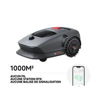 MOVA 1000 Robot Tondeuse 3D-LiDAR jusqu'à 1000 m², installation sans fil, évitement intelligent, App contrôle, roues tout-terrain, coupe en U