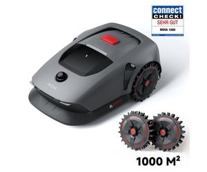 MOVA 1000 Robot Tondeuse UltraView, installation sans fil, cartographie 3D précise 1000 m², évitement intelligent, App contrôle, roues tout-terrain
