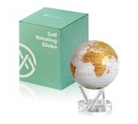 MOVA Globe auto-rotatif, Blanc nacré et or Signature (6")