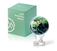 MOVA Globe auto-rotatif, Terre avec nuages Classic (4.5") | globe rotatif solaire, sans piles ni câbles, cadeau pour passionnés de géographie, display cinétique premium, déco de bureau