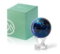 MOVA Globe auto-rotatif, Terre de nuit Signature (6") | globe rotatif solaire, sans piles ni câbles, cadeau pour passionnés de géographie, display cinétique premium, déco de bureau