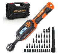 Movecrab ynamométrique numérique, carré d’entraînement 1/4", 1,5-30 Nm/1-22 pi-lb, jeu de 40 douilles, écran LED, alerte sonore, pour vélo et moto