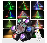 Moving Head Lumière disco DMX 512 Projecteur à effet XJG06 LED RVB Lumière DJ contrôlée par la musique DJ Disco Lumières pour KTV, réunions de famille, mariage, anniversaire, Halloween