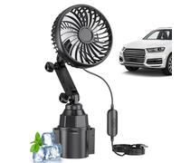 Moxeupon Ventilateur de porte-gobelet,Ventilateur Électrique Monotête pour Porte-Gobelet - Refroidissement Rotatif pour Véhicule,pour Berlines, Utilitaire, Camion, Camping, Conduite, Road Trip