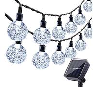 Moxled Guirlande Lumineuses Solaires Exterieur, 11M 60 LED Guirlande Lumineuse Solaire Étanche, 8 Modes Guirlande Solaire Exterieur pour Jardin, Terrasse, Fêtes (Blanc)