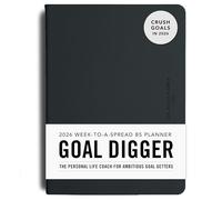 MOXON MiGoals - Agenda 2026 Goal Digger - Planificateur hebdomadaire B5 pour objectifs, habitudes, productivité et bien-être - Mise en page non datée avec évaluations mensuelles - Classique (noir)