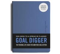 MOXON MiGoals - Agenda 2026 Goal Digger - Planificateur hebdomadaire B5 pour objectifs, habitudes, productivité et bien-être - Mise en page non datée avec évaluations mensuelles - Classique (Bleu