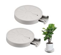 MoYouno Lot de 2 boîtes de rangement pour plantes de 28 cm, support pour plantes rotatives, avec chariot à 4 roues invisibles, chariot à jardinière avec bac à eau, plateau porte-pots
