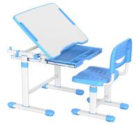 MOZOS DC-SET-BLUE : Bureau enfant avec chaise, réglable en hauteur, couleur bleu