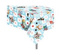 MOZUI Nappes de fête sur le thème du pays des merveilles - Nappes en plastique au pays des merveilles - Décorations de fête d'anniversaire pour enfants - 137,2 x 221,4 cm