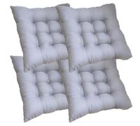 Mozzeilee Lot de 2/4/6/8 coussins de chaise antidérapants en rotin avec attaches 40 x 40 cm pour intérieur et extérieur, terrasse, cour, jardin, salle à manger, tapis de chaise (gris, 4 pièces)