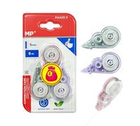 MP Lot de 3 rouleaux correcteurs souris, 6 m x 5 mm, ruban correcteur précis, effaçable immédiatement, pour bureau, bureau à domicile ou école, compacts