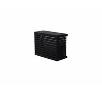 MPDiscount Cache Climatisation et Pompe à Chaleur en Aluminium Noir foncé (RAL 9005) - Protection Extérieure Durable - Taille M (H 86 × L 109 × P 52 cm) - Habillage Clim Extérieur Design Moderne