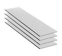 MPDiscount Panneau Tasseau Bois Mural 240x60, Panneau Mural Decoratif | lot de 4, 5,76 m2, 15 lattes placage chene, feutre PET recycle, absorption echo, salon bureau studio, pose facile, blanc
