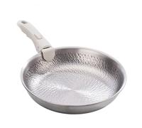 MPGRFJC Poêle en Titane Pur Martelé,Poêle Antiadhésive sans Revêtement | Poignée Amovible,Compatible avec les Cuisinières à Gaz et les Plaques à Induction(22cm/8.7in)
