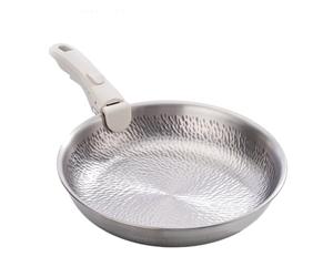 MPGRFJC Poêle en Titane Pur Martelé,Poêle Antiadhésive sans Revêtement | Poignée Amovible,Compatible avec les Cuisinières à Gaz et les Plaques à Induction(24cm/9.4in)