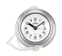MPM Quality Horloge de Salle de Bain Design en Plastique, Mouvement à Quartz, Étanche 3-5 ATM, Argent, Ø 135 mm, Convient pour Piscine et Cuisine