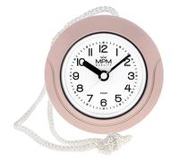 MPM Quality Horloge de Salle de Bain Design en Plastique, Mouvement à Quartz, Étanche 3-5 ATM, Rose, Ø 135 mm, Convient pour Piscine et Cuisine