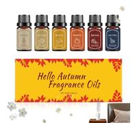 Mppchhn Huile Parfumée d'automne - 6 Pièces D'Aromathérapie Sûre - Huiles d'automne pour Set De Diffuseur - pour Purificateur d'air Fabrication de Savon et Bougies Chambre Salon Yoga