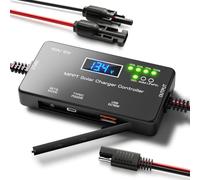 MPPT Contrôleur de charge solaire 12V 10A, régulateur de panneau solaire intelligent avec ports de charge USB et de type C compatible avec batterie au lithium LiFePO Gel AGM pour camping-car, bateau