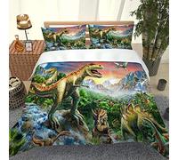MQBHJI Housse De Couette 220X240 CM 3D Ancien Dinosaure - Parure De Lit Adulte en Microfibre 2 Personnes avec Fermeture Éclair, Housse Couette Imprimé avec 2 Taies d'oreiller 65X65 CM