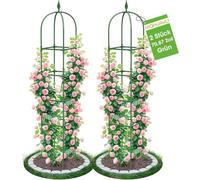 MQHUAYU 2 Pièce Treillis Obélisque de Jardin 180 CM, Tuteur en Métal Antirouille Revêtu par Pulvérisation, Support Escalade pour Plantes Grimpantes, Rosier, Tomate, Intérieur Extérieur Pots Jardin