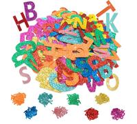 MQIAN 208pcs Lettre Autocollantes Mousse, Autocollant Mousse Paillettes, Stickers Lettres Alphabet, Gommettes Lettres Alphabet pour Artisanat DIY Décoration