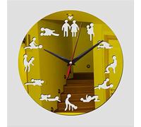 MQQYLBHDS Horloge murale de position design moderne auto-adhésive 3D horloge murale pour salon miroir silencieux montre autocollant (couleur : or 059)