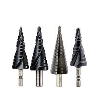 MQXFCZUX 1Pcs Cobalt Step Drill Bits HSSCO M35 TiAIN Spiral Straight Grooved Hex Quick Change Shank Stainless Steel Hole Cutter(TiAIN Type 4,6-25mm(10 Steps)) MQXFCZUX