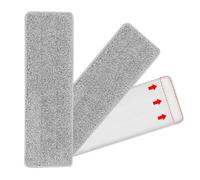 MQZHUK 3 pièces Housse de Nettoyage de Rechange Mop Remplacement des Tampons Serpillières en Microfibre Remplacement Trois Poches pour la Plupart des Planchers -30CM(Gris)