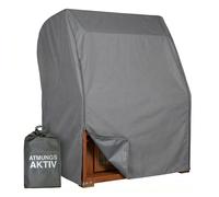 MR. DEKO® Schutzhülle Strandkorb Abdeckaube Aero Protect dunkelgrau | Size M Größe 120 x 80 x 170 cm (BxTxH) | Strandkorbabdeckung für 2-Sitzer Strandkörbe atmungsaktiv & winterfest | Segeltuch Plane